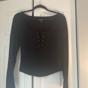 Woman’s Express lace front fitted t-shirt. Size medium.